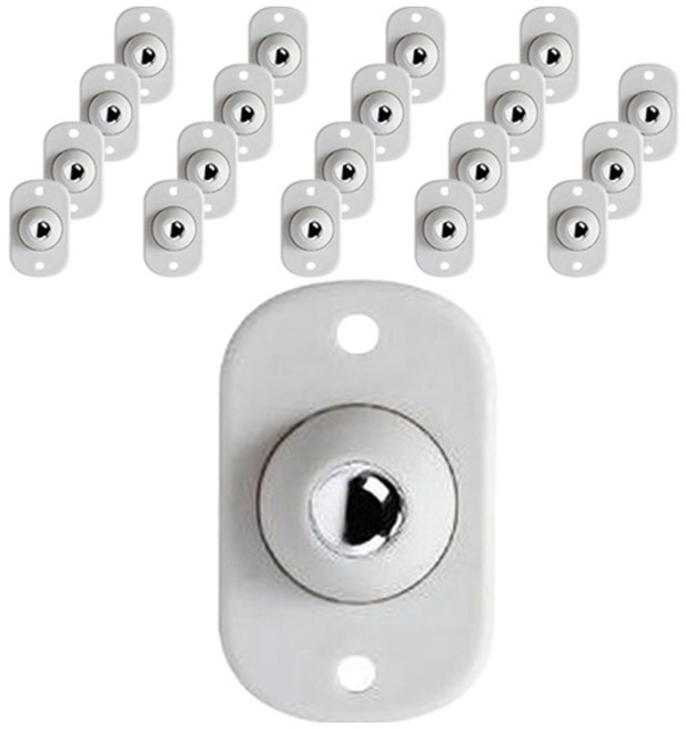 올비에스 가구 접착식 볼캐스터 부착형 이동 바퀴, 화이트, 20개