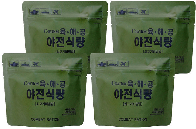 육해공야전식량 쇠고기비빔밥, 4개, 100g