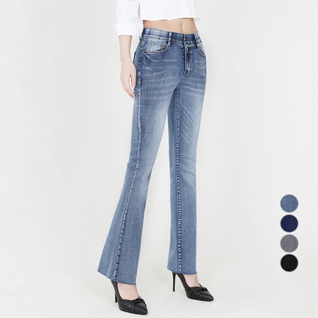 닷이프 여성용 롱/숏 기장 스판좋은 히든밴딩 슬림 부츠컷 청바지