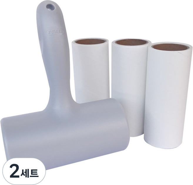 퍼닉 유니크 사선테이프 롤 클리너 T자형 그레이 + 리필 4p 세트, 2세트