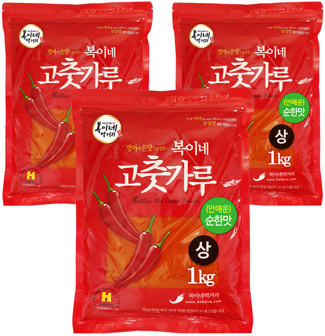 복이네먹거리 떡볶이용고춧가루 상 소스용 순한맛, 1kg, 3개