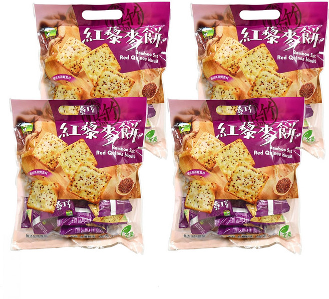 食材工坊 竹鹽紅藜麥餅, 320g, 4袋