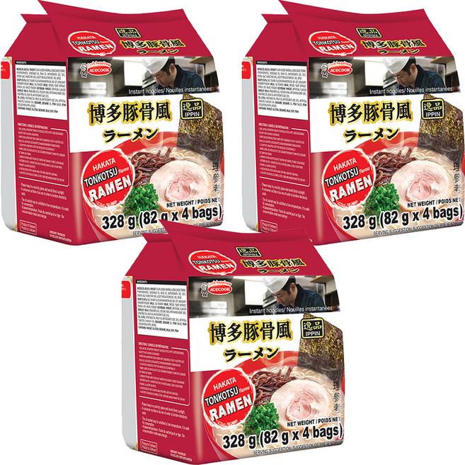AceCOOK IPPIN 逸品 博多豚骨風味袋麵 82g, 12包