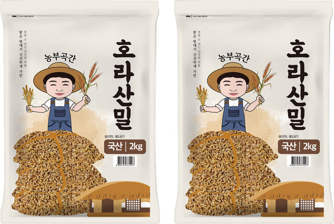 농부곡간 국내산 호라산밀, 2kg, 2개