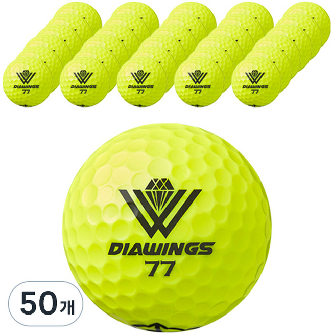 다이아윙스 고반발 비거리 골프공 2피스 42.7mm M5, 옐로우, 1개입, 50개
