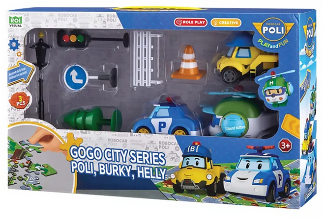 ROI TOYS 摩輪拼圖巡邏組 POLI BUCKY HELLY 3件裝, 多色, 1盒, 3歲以上