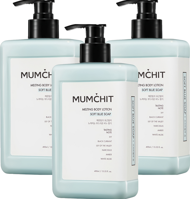 멈칫 멜팅 바디로션 소프트블루 솝향, 400ml, 3개