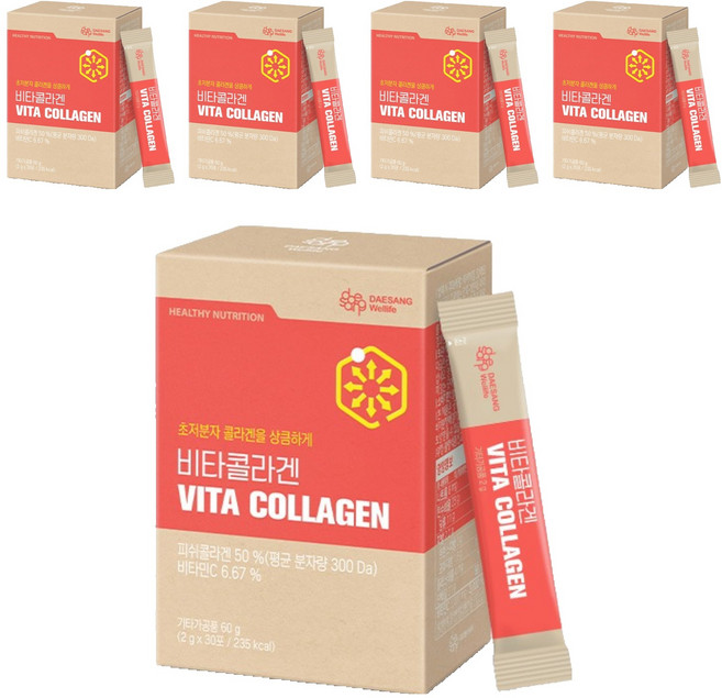 대상웰라이프 비타콜라겐, 60g, 5개