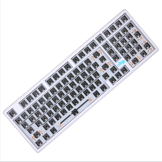몬스타기어 베어본 풀 알루미늄 QMK 블루투스 커스텀 조약돌 유무선 키보드, 화이트, 스텔라100(DIY-베어본), 제조사축