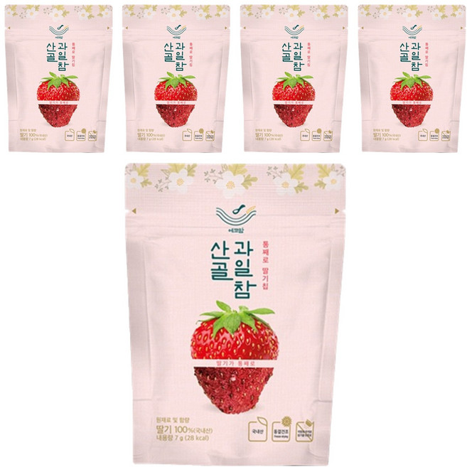에코맘의산골이유식 산골 과일참 통째로 딸기칩, 7g, 5개