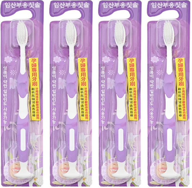 POMiER 韓國孕媽咪愛用 孕婦專用牙刷 紫色, 1入, 4支