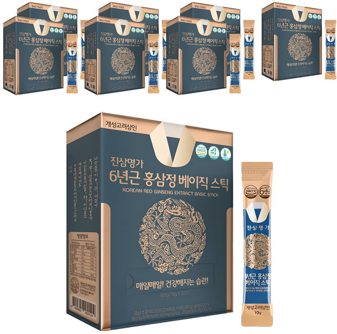 KOREAN RED GINSENG FARMER Gsmyeongga 6年根紅蔘基本款即飲包, 300g, 8個