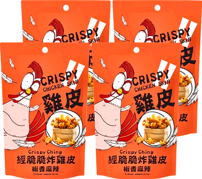 Crispy Ching 經脆脆 炸雞皮 椒香麻辣, 30g, 4包