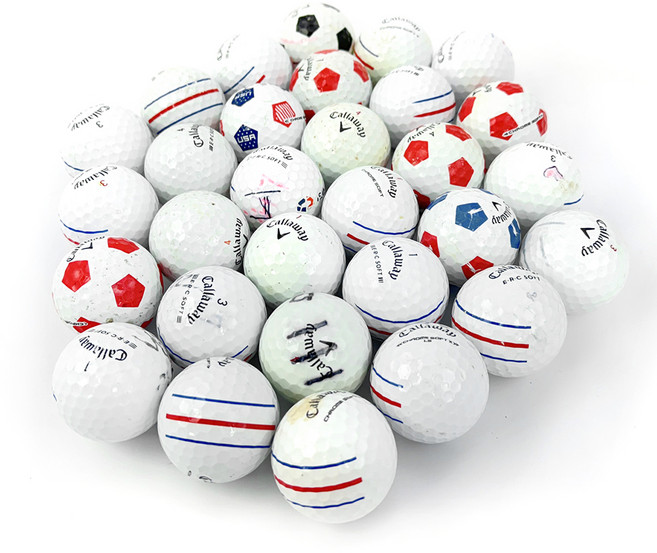 Callaway 卡拉威 Chrome Soft 彩色混合 實惠型 高爾夫球 二手球 42.67mm, 隨機出貨, 30個