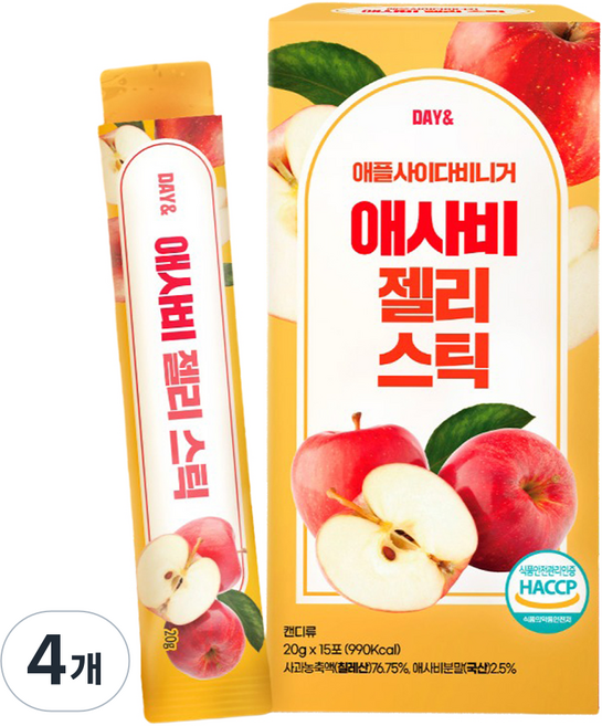 데이앤 애사비 젤리 스틱 15p, 4개, 300g