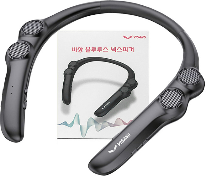 비상 블루투스 넥스피커 이어폰 블랙 15시간, VS-Neck speaker