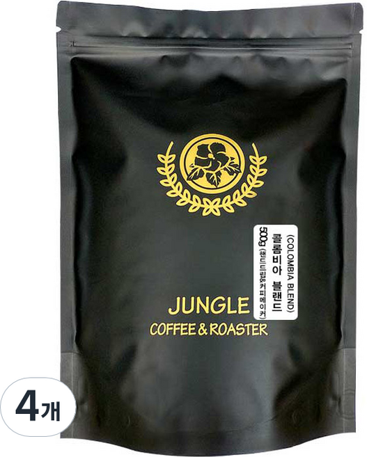 정글인터내셔널 콜롬비아 블랜드 원두커피, 500g, 4개, 핸드드립(중간)
