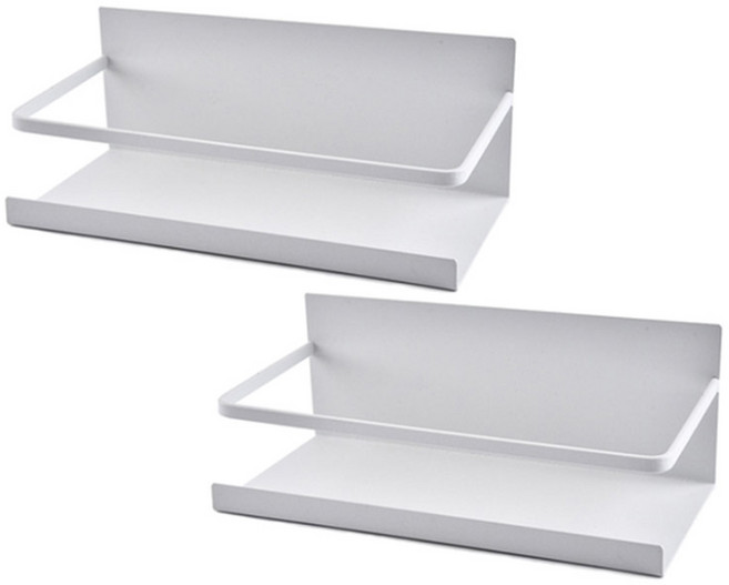 모나코올리브 망고너츠 철제 마그네틱 냉장고 사이드랙, 화이트, 2개