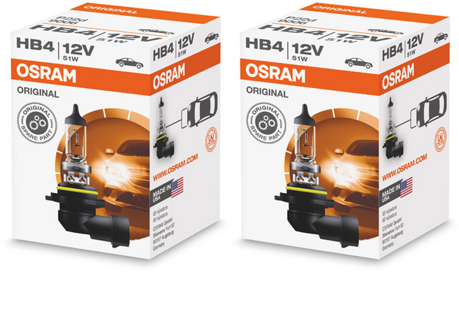 오스람 자동차 전조등 전구 12V 51W, 2개, 9006