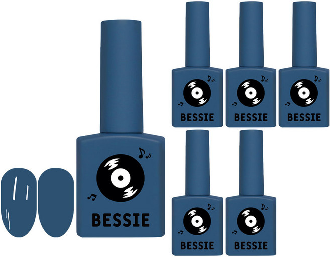 BESSIE 컬러 젤네일, B17 블루 블루스, 11ml, 6개