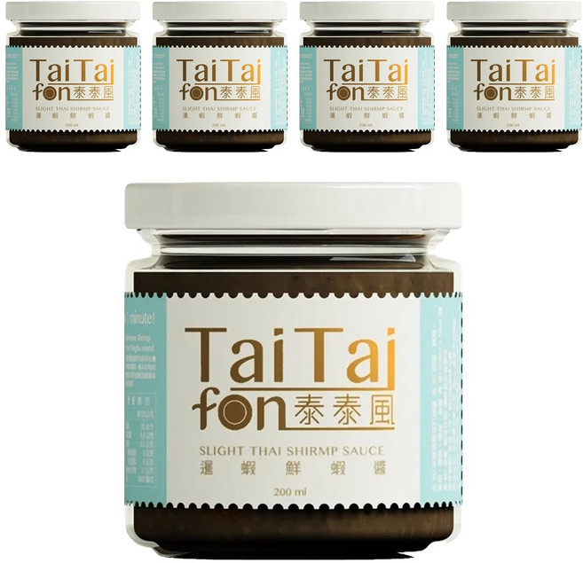 TaiTaifon 泰泰風 暹蝦鮮蝦醬 亞洲風味 潮式泰菜 All in one 方便醬, 200g, 5罐