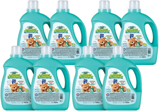 뷰카 퍼펙트 딥클린 세탁 액상세제 실내건조용 본품, 3L, 8개