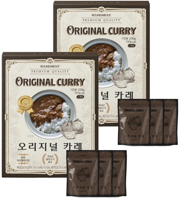 라운드어바웃 오리지널 카레 3p, 600g, 2개 - 쿠팡