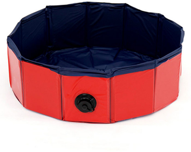 크링클 접이식 애견 물놀이장, 레드, 1개