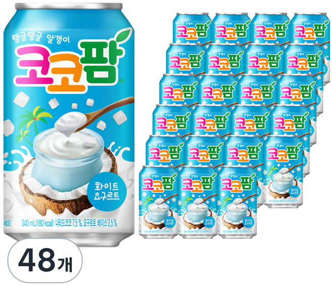 코코팜 화이트 요구르트, 340ml, 48개