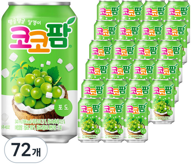 코코팜 포도, 340ml, 72개