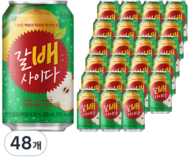 해태htb 갈배사이다, 355ml, 48개