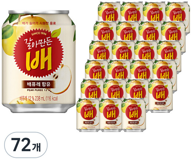 해태htb 갈아만든 배, 238ml, 72개