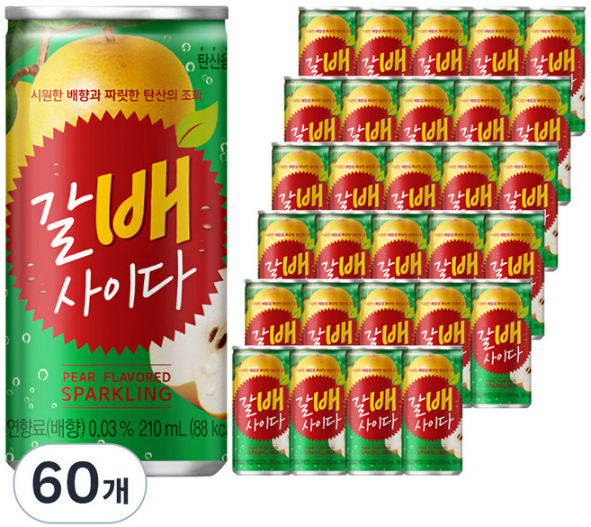 해태htb 갈배사이다, 210ml, 60개