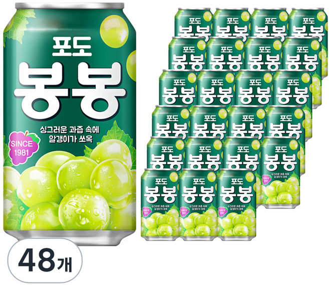 해태htb 포도 봉봉, 340ml, 48개