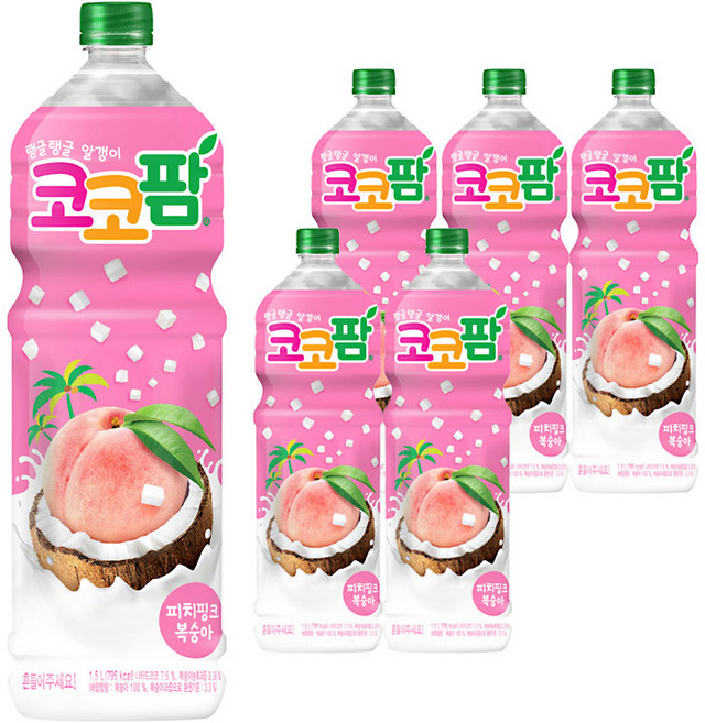 코코팜 피치핑크 복숭아, 1.5L, 6개