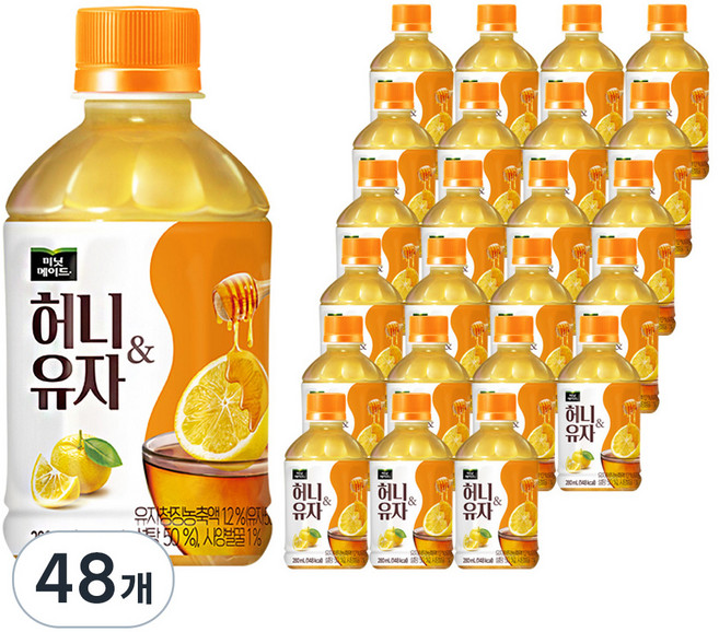 미닛메이드 허니유자, 280ml, 48개