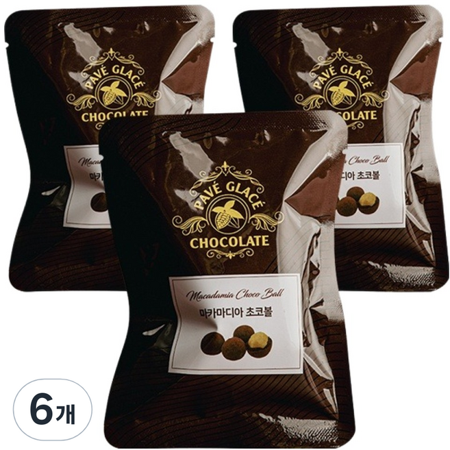 파베글라스 마카다미아 밀크 초코볼, 50g, 6개