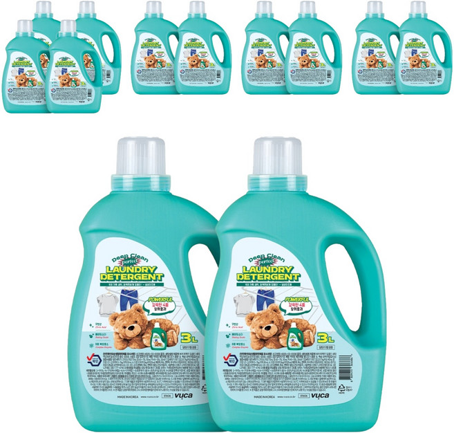 뷰카 퍼펙트 딥클린 세탁 실내건조용 액상세제 핑크로즈 향, 3L, 12개