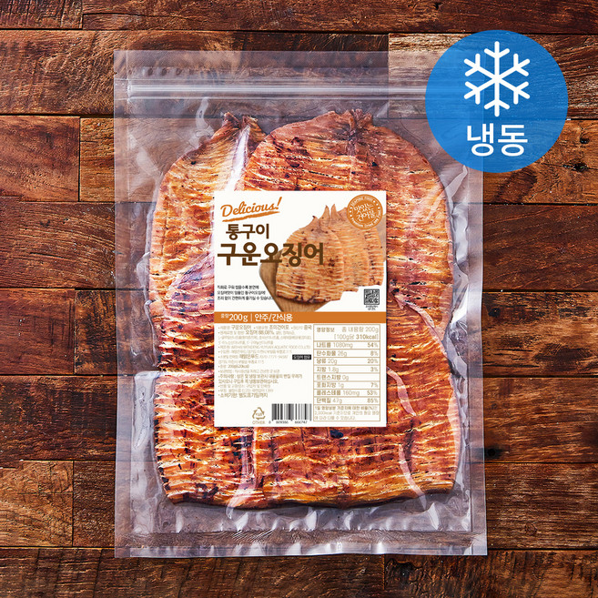 해맑은푸드 통구이 구운오징어 (냉동), 200g, 1개