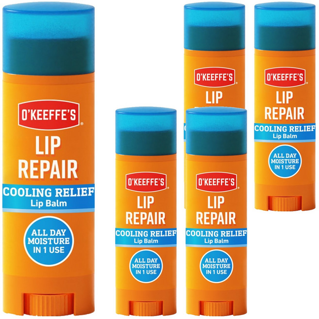 오킵스 립리페어 립밤 스틱, 쿨링 릴리프, 4.2g, 5개