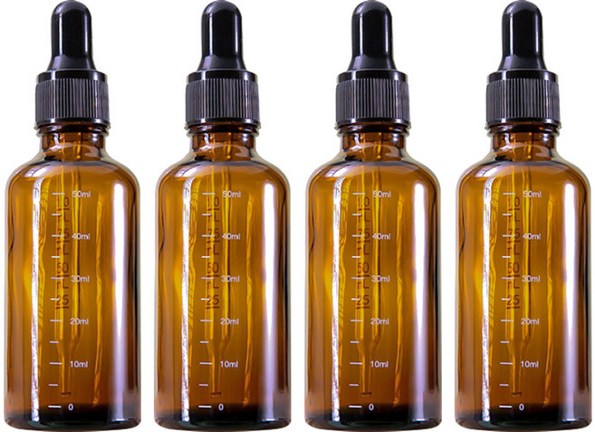 지앤와이 눈금 아로마 에센스 스포이드 공병 50ml, 4개, 브라운