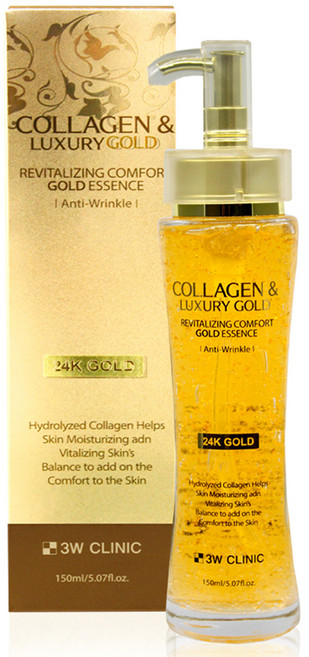 3W클리닉 콜라겐 앤 럭셔리골드 리바이탈라이징 컴포트 골드 에센스, 150ml, 1개