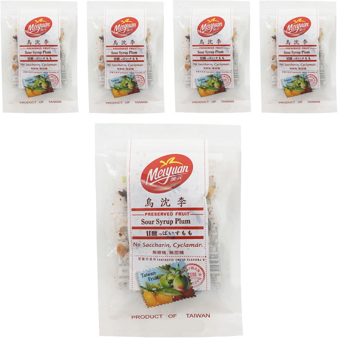 美元蜜餞 甜蜜袋系列 烏沈李, 80g, 5包