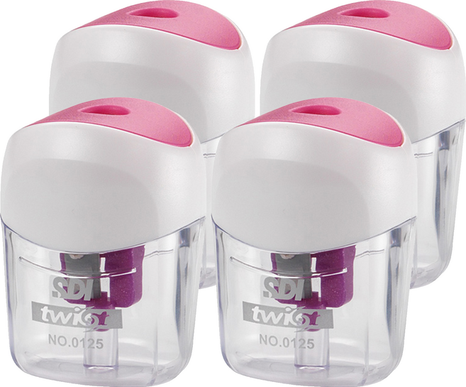 SDI 手牌 自動開蓋棘輪式削筆器 一般鉛筆 8mm適用 0125J, 4台, 顏色隨機