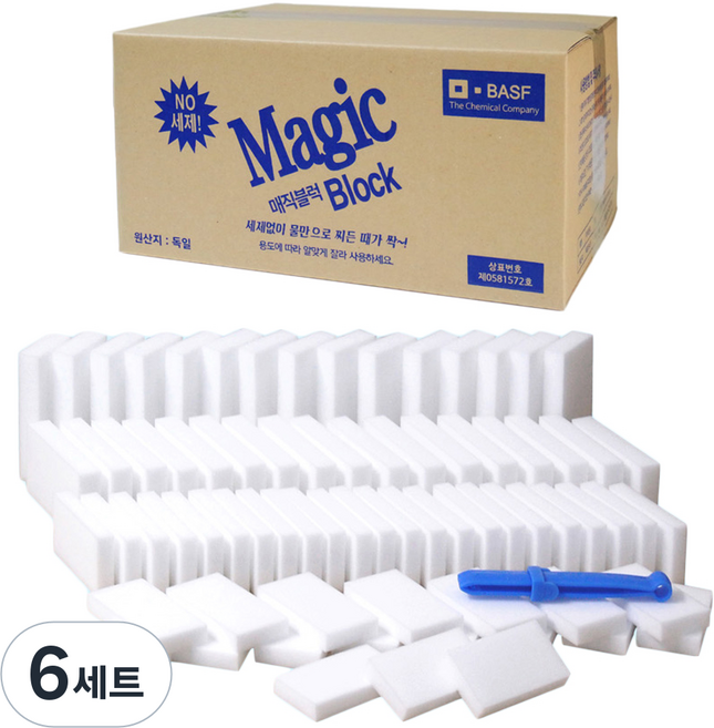 바스프 매직블럭 100P+집게 세트, 6세트