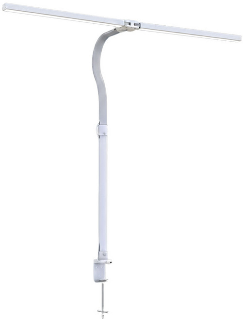 YIZ TIME 易利談 LED雙頭夾式方頭款檯燈 GSY-TD24052-B-JS, 白色