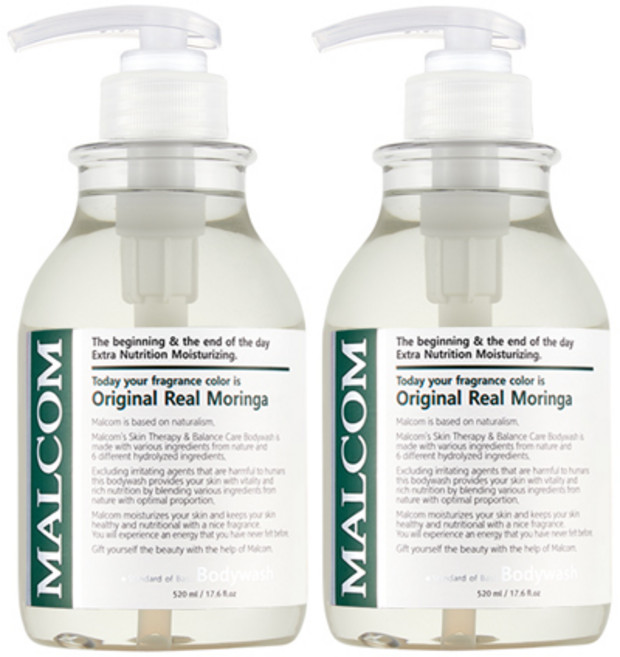 MALCOM 瑪律科姆 極淨植萃香氛沐浴露 舒心辣木香, 520ml, 2瓶