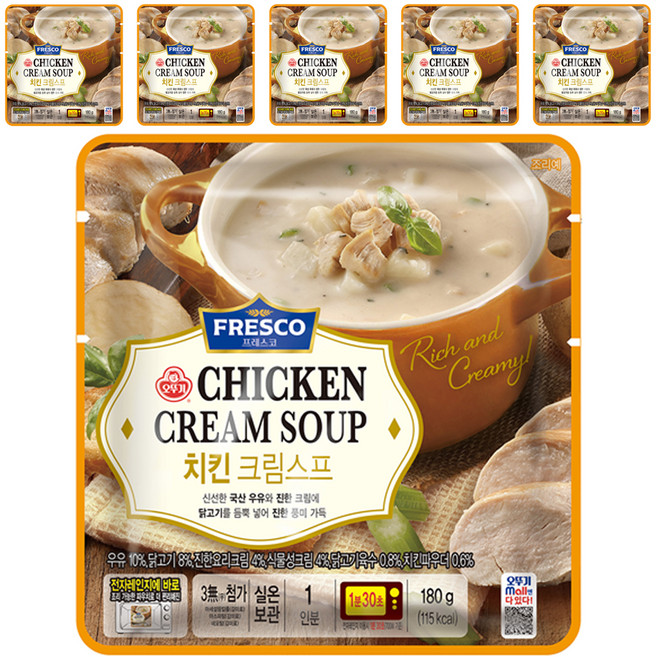 오뚜기 프레스코 치킨 크림스프 상온, 6개, 180g