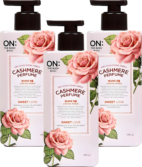온더바디 캐시미어 퍼퓸 바디로션 스위트 러브향, 400ml, 3개