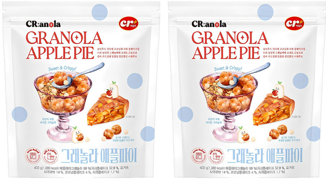 씨알로 그래놀라 애플파이 시리얼, 400g, 2개